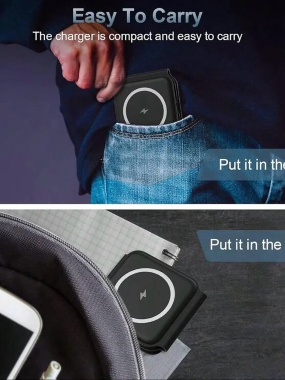 3-in-1 Magnetic Wireless Charging Pad - Black
